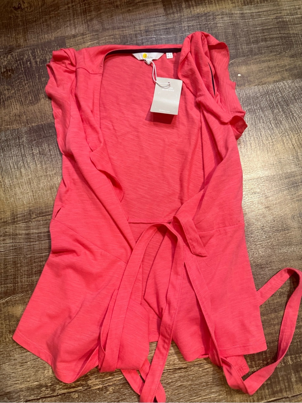 Boden Coral Pink wrap Tunic